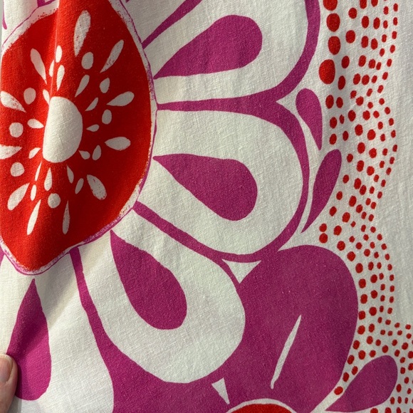 Farm Rio Maia Rope Trim Cotton Jumpsuit, Pink Floral, Size M - Picture 9 of 15